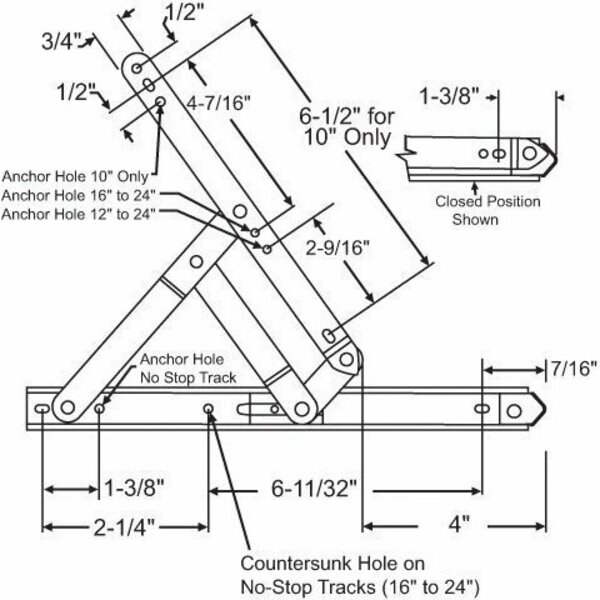 Strybuc 4 Bar Hinge Assembly 28-10-3-03